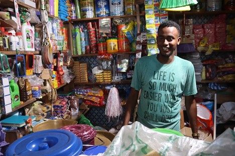 Omar Mohamed Sharif is happy that he can easily access credit from IBS Bank to build his business. photo AECF 2023